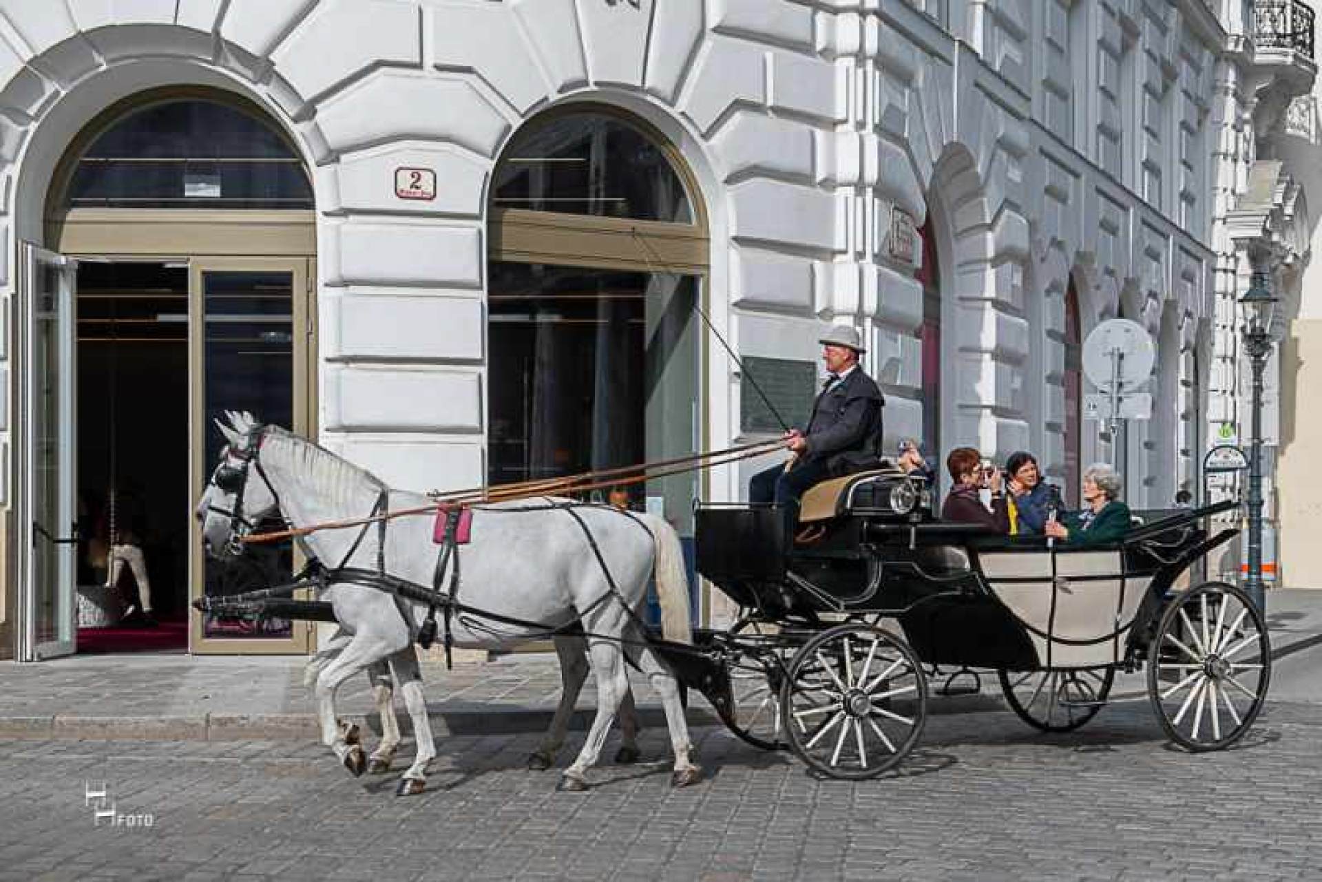 Поездка в карете, запряженной лошадьми, в Вене